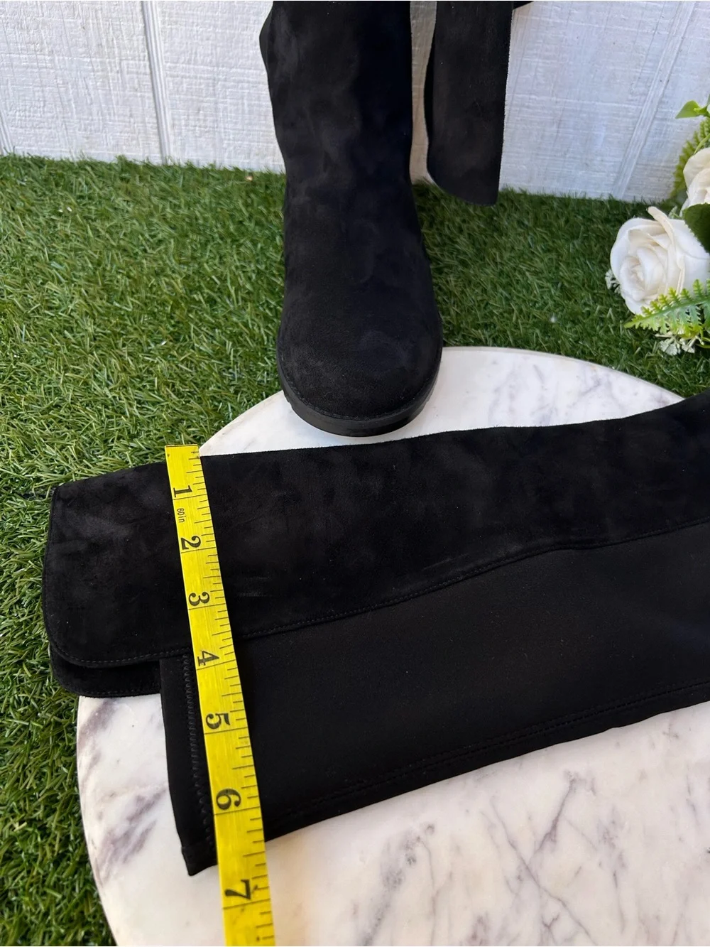 Stuart Weitzman 5050 Gisele 30MM Suede Boots black  $850 size 6 new /no box